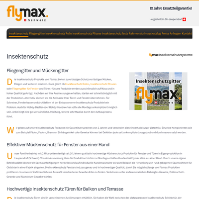 Flymax Schweiz Insektenschutzgitter