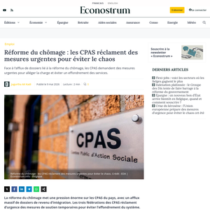 Réforme du chômage : les CPAS réclament des mesures urgentes pour éviter le chaos