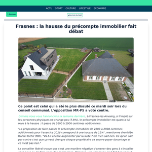 Frasnes : la hausse du précompte immobilier fait débat