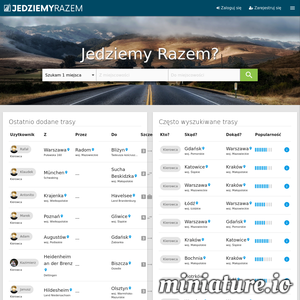 Miniatura JedziemyRazem.pl – wspólne dojazdy samochodem (1.2 beta) jedziemyrazem.pl