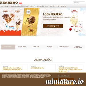 Miniatura Producent słodyczy www.ferrero.pl