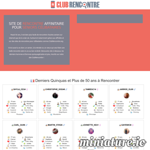 Clubrencontre.org : Rencontres pour Senior Célibataire par Affinités