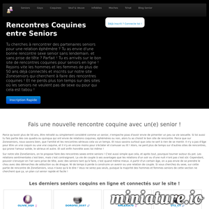 Zoneseniors.com : Site de Rencontres Coquines entre Seniors