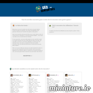 Geeks.Geo-Rencontres.Top : Site de rencontres entre Geeks et Gamers