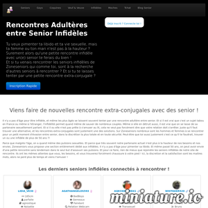 Infidelite.Zoneseniors.Com : Site de Rencontre Adultères entre Seniors Infidèles