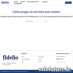 Fidelio-seniors.fr : Page non trouvée - Fidelio Seniors