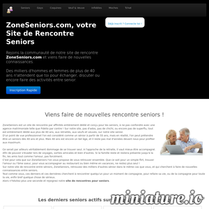 Zoneseniors.Com : Site de Rencontre Seniors , Retraité et plus de 50 ans