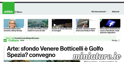 <b>Arte</b>: sfondo Venere Botticelli è Golfo Spezia? convegno - ANSA.it
